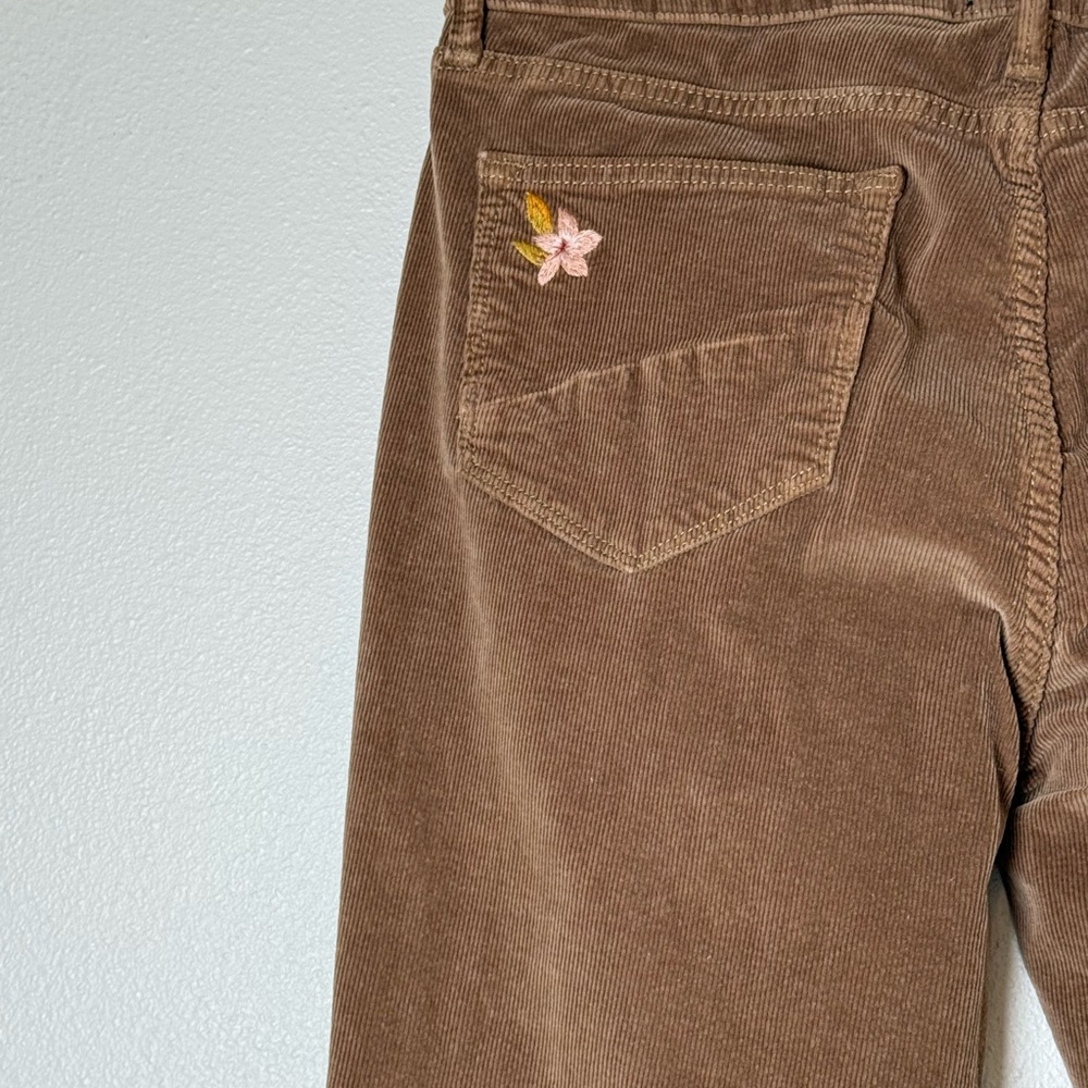 DRIFTWOOD Farrah Brown Embroidered Flare Pants with floral Accents - Picture 7 of 9